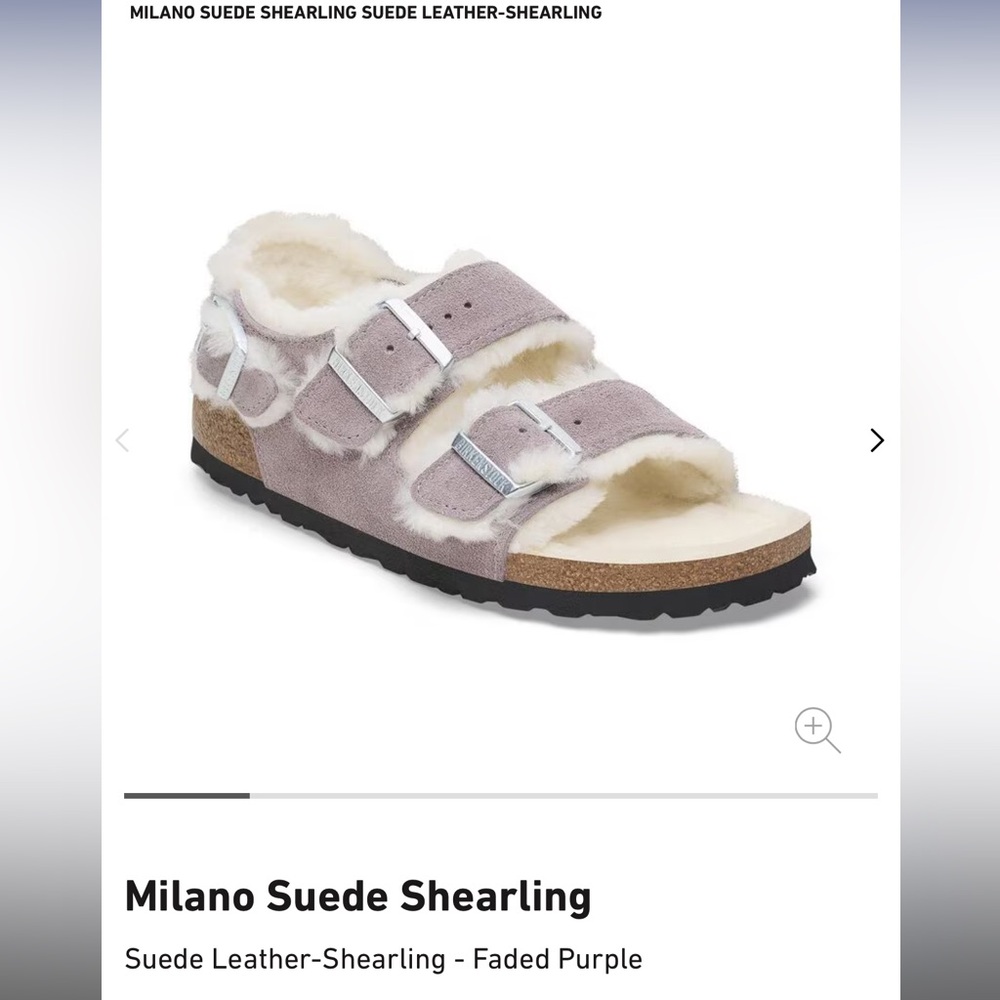 Milano Suede Shearling Sandals - Faded Purple